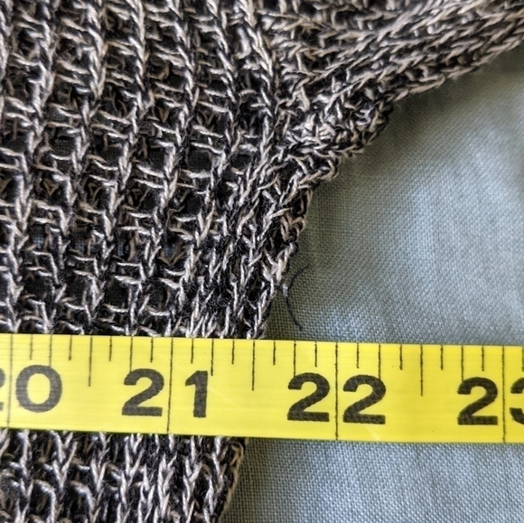 𝅺Eileen Fisher Black Open Weave Sweater M Slouchy Langenlook Layers Sheer - Picture 10 of 12